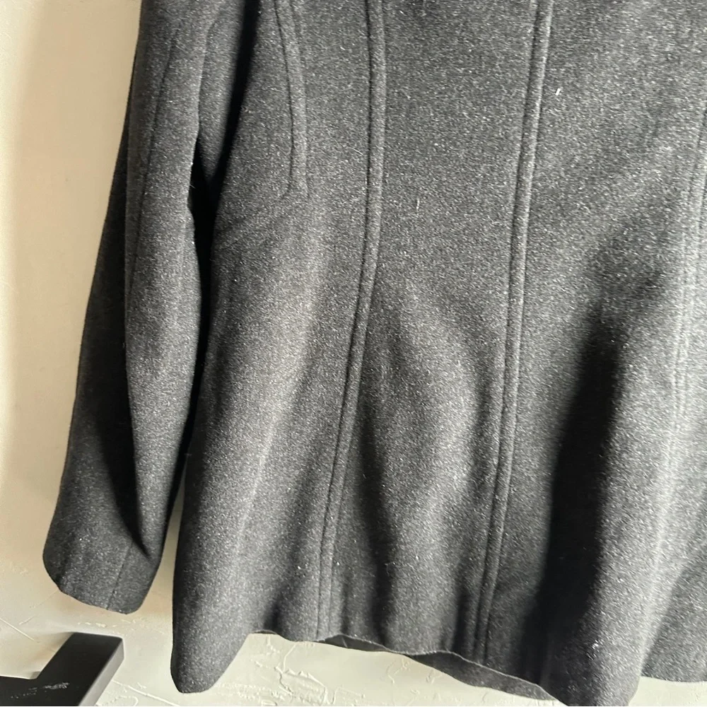 Charcoal Wool Blend Peacoat Dark Academia Classic Timeless Coat L Croft & Barrow